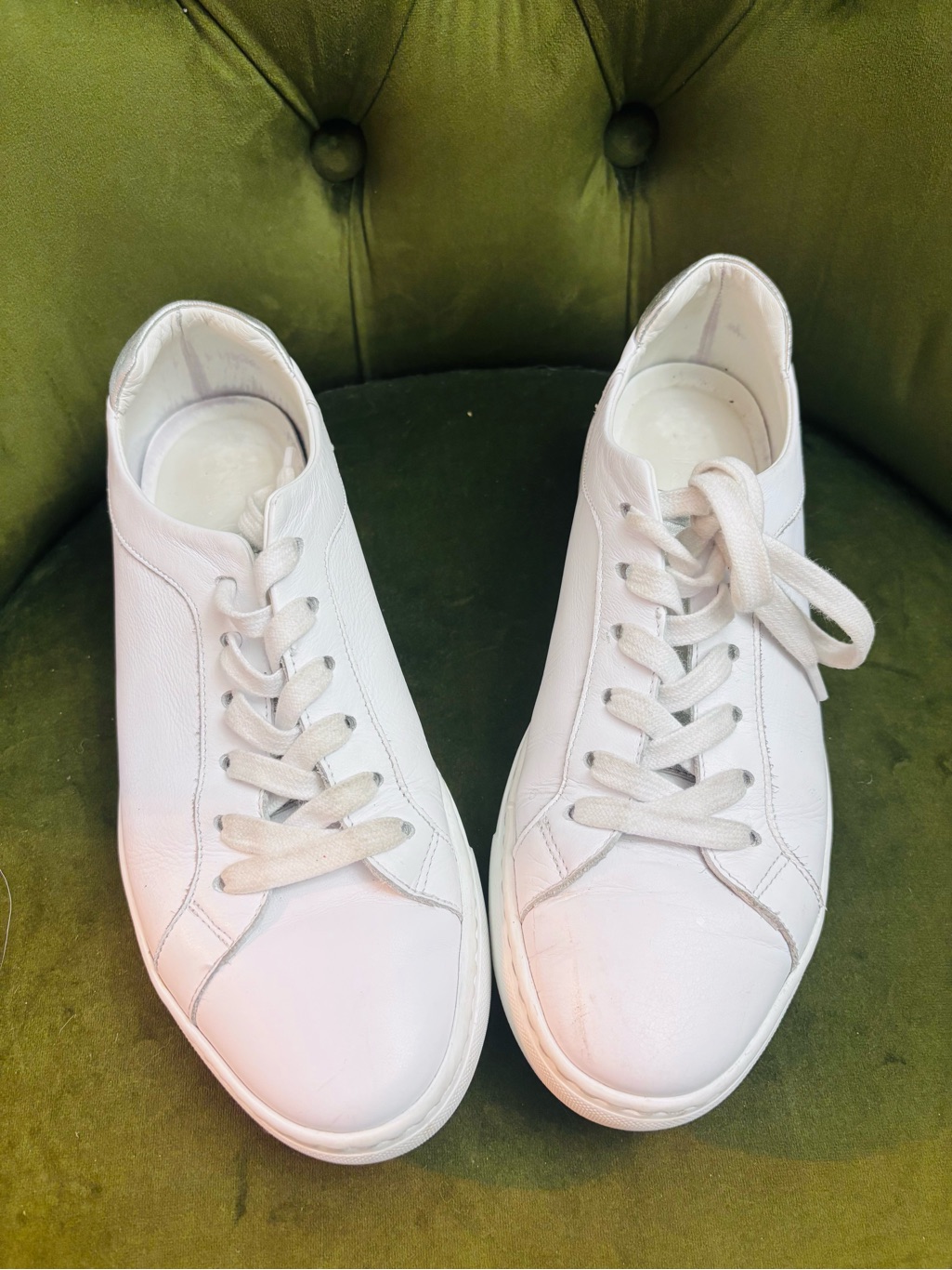 Women’s M.Gemi The Palestra Due White Leather Sneakers Size 8.5